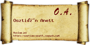 Osztián Anett névjegykártya